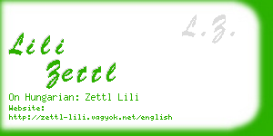lili zettl business card